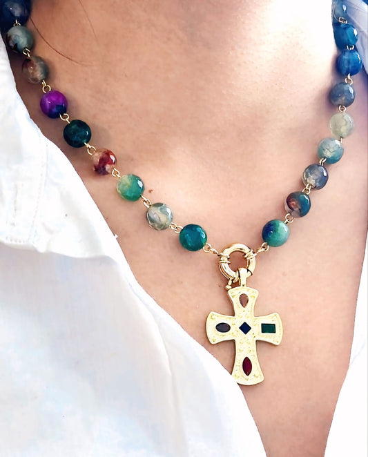 COLLAR FLUORITA FACETADA